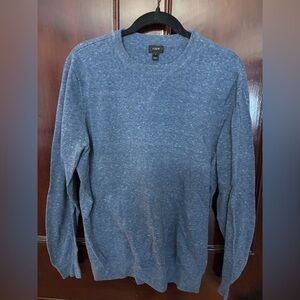 J. Crew Men's Heathered Blue Crewneck Sweater